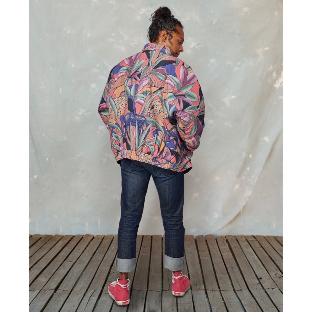 MARI + FÄTOU • Ayah Cats and Leaves Print Oversized Bomber Jacket, S/M - Picture 12 of 16